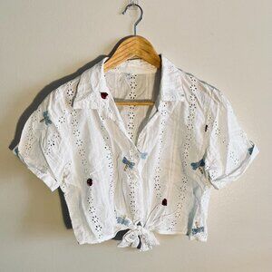 Cropped White Blouse